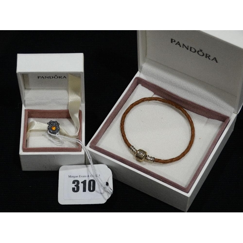 310 - A Boxed Pandora Bracelet, Together With A Pandora Charm