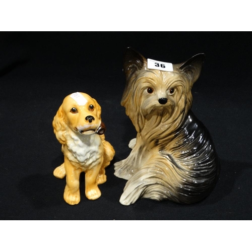 36 - A Melba Ware Model Pottery Terrier, Together With A Sylvac Puppy