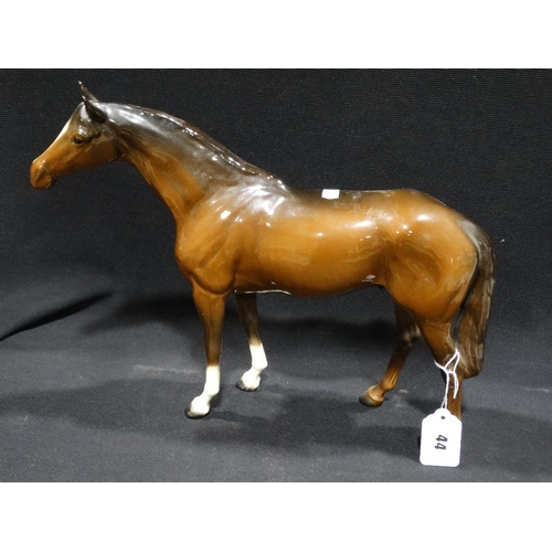 44 - A Brown Glazed Beswick Standing Horse