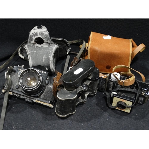 60 - Two Vintage Cameras, Together With A Pair Of Binoculars