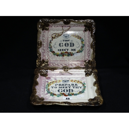 40 - A Pair Of Sunderland Lustre Religious Wall Plaques