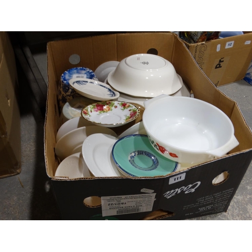 111 - A Box Of Mixed Crockery