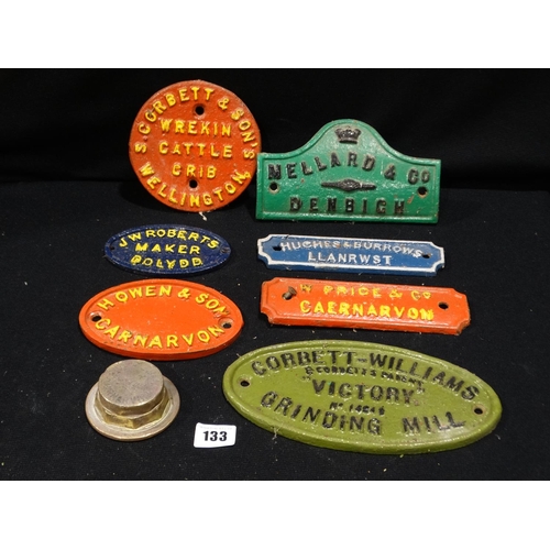 133 - A Qty Of Vintage Cast Iron And Painted Engine Manufacturers Plates