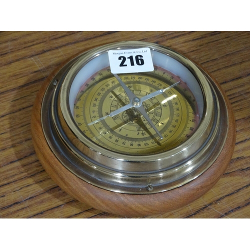 216 - A Brass Cabin Compass