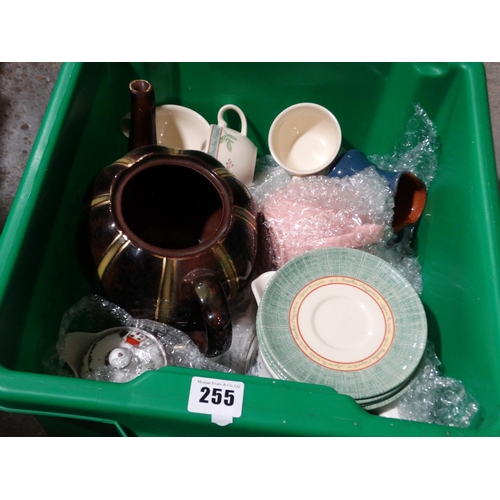 255 - A Box Of Mixed Teaware