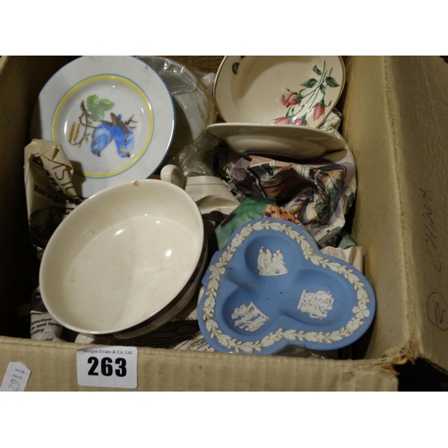 263 - A Box Of Mixed Pottery