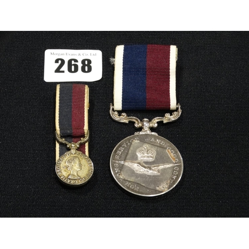 268 - A Long Service And Good Conduct Medal And Miniture To Cpl.J.Dunbar Raf