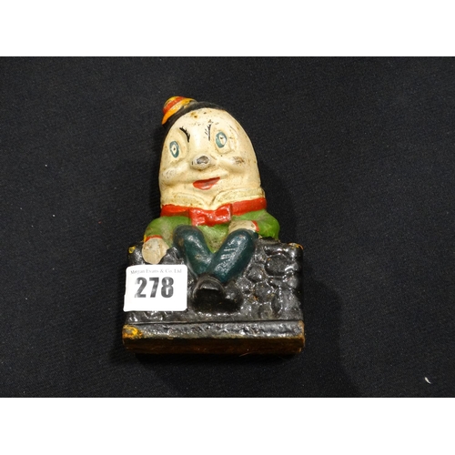 278 - A Reproduction Cast Metal Humpty Dumpty Money Box