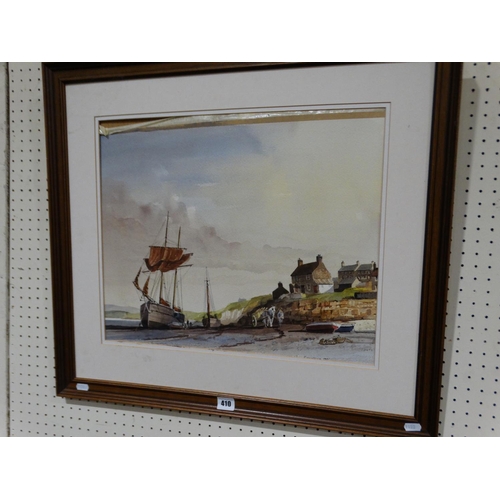 410 - Alan Kirkpatrick Watercolour Anglesey Costal View