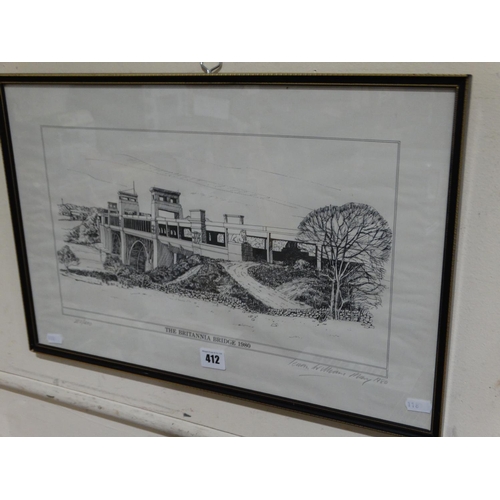 412 - Ieuan Williams A Limited Edition Print Of The Britannia Bridge