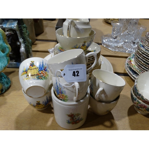 42 - A Qty Of Crinoline Lady Teaware