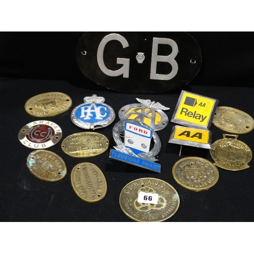 66 - A Collection Of Motoring Related Badges And Similar Items