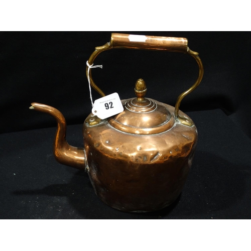 92 - An Antique Copper Kettle