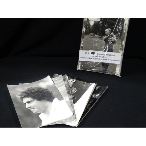 30 - A Parcel Of 45 Black & White Original Photos Of 1970s Golfers