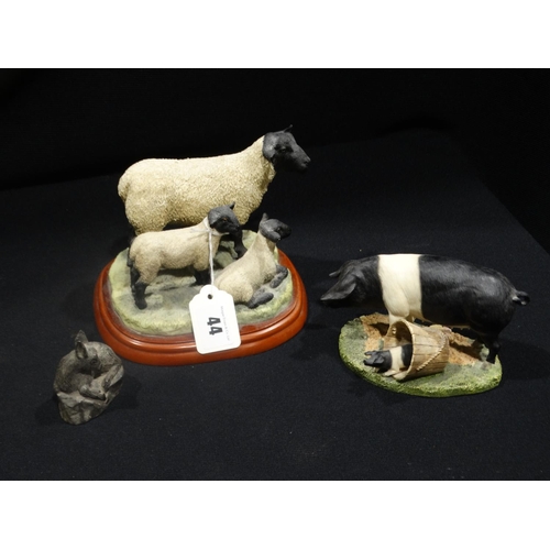44 - A Border Fine Arts Studio Sheep Group Etc (3)