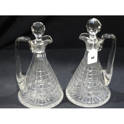 9 - Two Etched Decanters And Stoppers