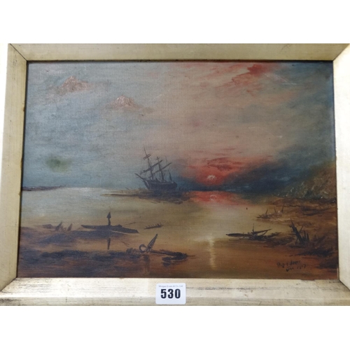 530 - Griffith Jones Oil On Canvas Ship Wreck Scene Signed And Dated 1907