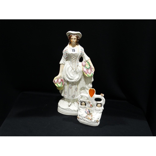 15 - Two Staffordshire Pottery Figures Groups