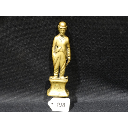 198 - A Brass Charlie Chaplin Car Mascot