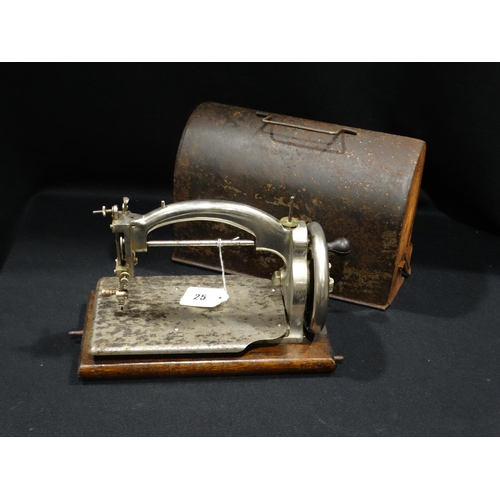 25 - A Vintage Portable Sewing Machine & Cover