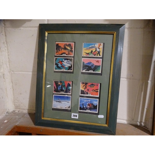 299 - A Framed Group Of Eight Captain Scarlet Cards