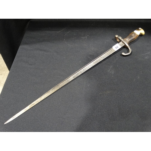 43 - An Early Brass & Wooden Handled Bayonet