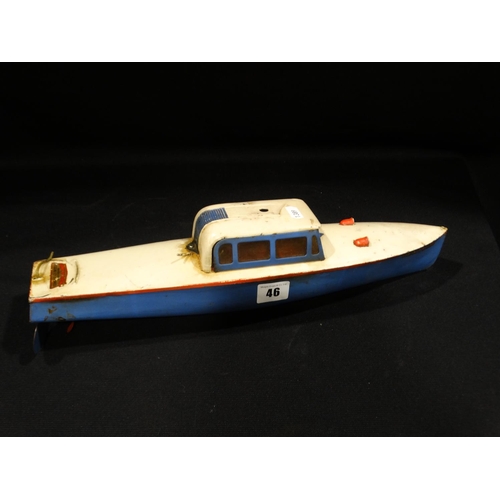 46 - A 1930s Hornby Clockwork Tin Boat