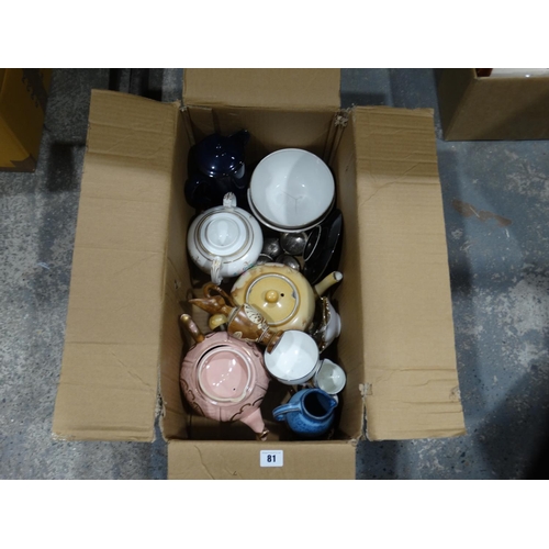 81 - A Box Of Mixed Pottery