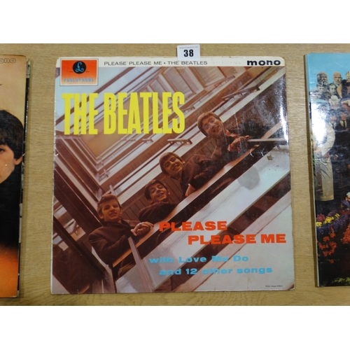 38 - A Collection Of Eight Beatles LP Records & Covers, Together With One John Lennon LP & Cover