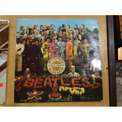 38 - A Collection Of Eight Beatles LP Records & Covers, Together With One John Lennon LP & Cover