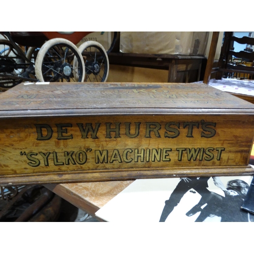 59 - An Antique Two Drawer Sewing Cabinet By Dewhurst 