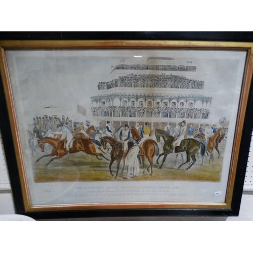 297 - A Set Of Four 19THC Framed Coloured Engravings Of The Liverpool Great National Steeple-Chase 1852, E... 