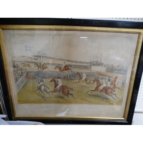 297 - A Set Of Four 19THC Framed Coloured Engravings Of The Liverpool Great National Steeple-Chase 1852, E... 