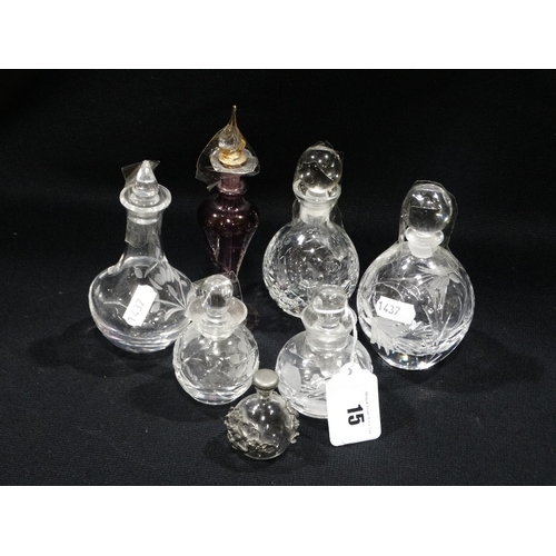 15 - A Group Of Seven Glass Perfume Bottles