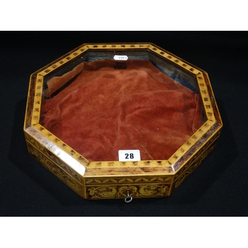 28 - An Antique Octagonal Bijouterie Case