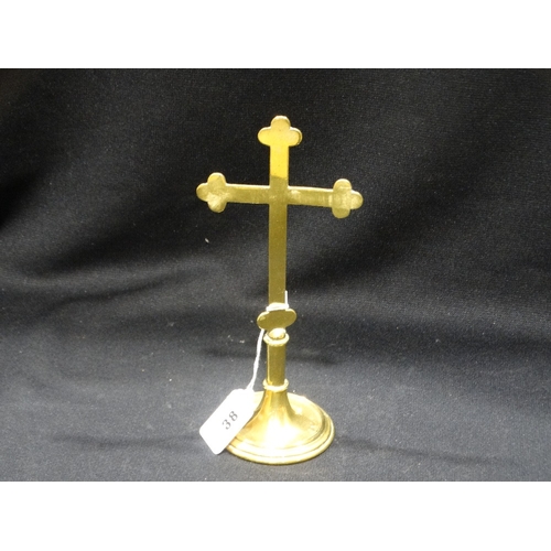 38 - A Circular Based Brass Crucifix, 9