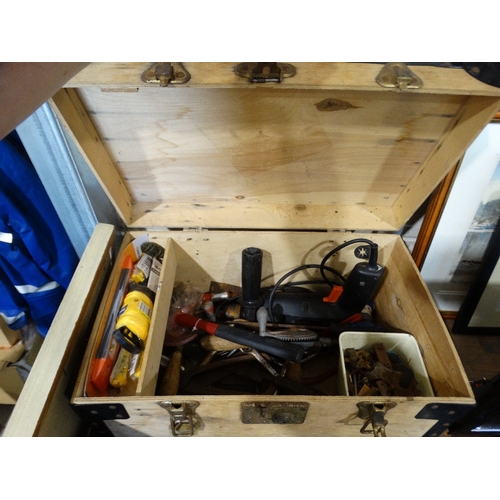 281 - A Wooden Box Of Mixed Tools