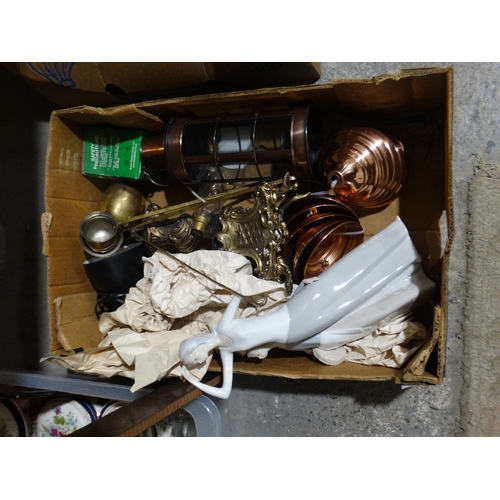 297 - A Box Of Copperware Etc