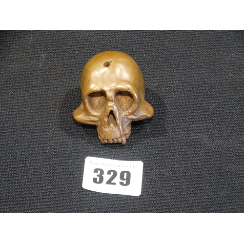 329 - A Cast Metal Model Skull