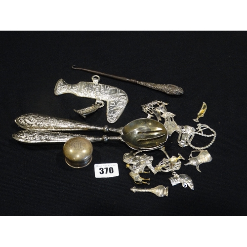 370 - A Bag Of Mixed Silver & Other Items