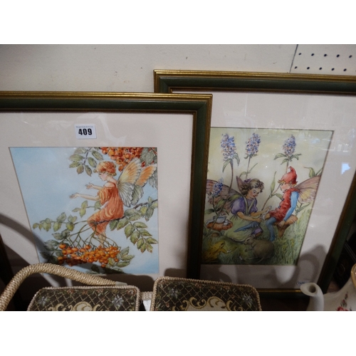 409 - 20thc School, A Pair Of Watercolours, Each Of Garden Fairy Scenes, Unsigned