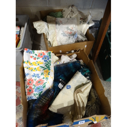 426 - Two Boxes Of Vintage Table Linen Etc