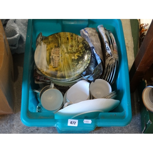 472 - A Box Of Teaware & Plates