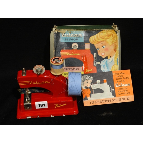 181 - A Mid Century Vulcan Minor Childs Sewing Machine In Original Box