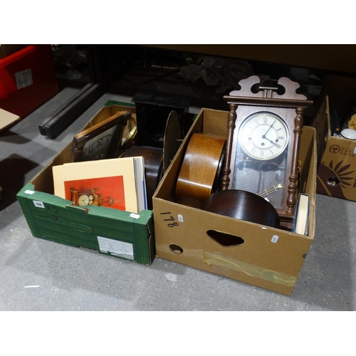 198 - Two Boxes Of Clock Parts