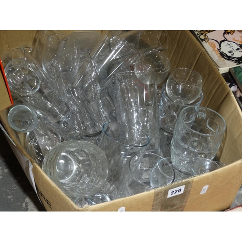 220 - A Box Of Glassware