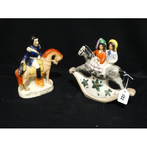 237 - Two Reproduction Staffordshire Pottery Style Figures