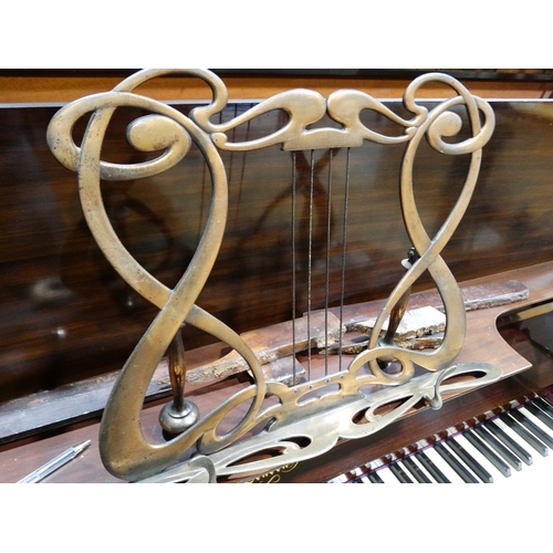 534 - A 1910 Allison Exhibition Upright Piano In A Mahogany Case, Art Nouveau Music Stand