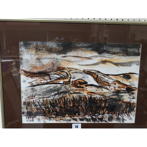 10 - Karel Lek, Ink And Wash, Landscape Study Titled Rhayader Powys Signed 11x15.5 Inches