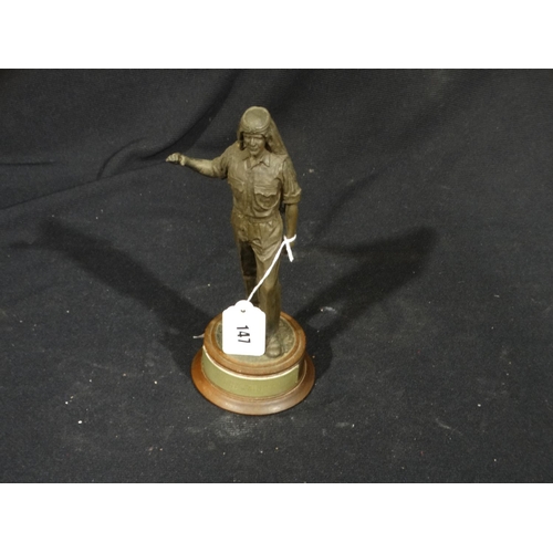 147 - A Resin Figure Of A WWII Soldier In Desert Uniform